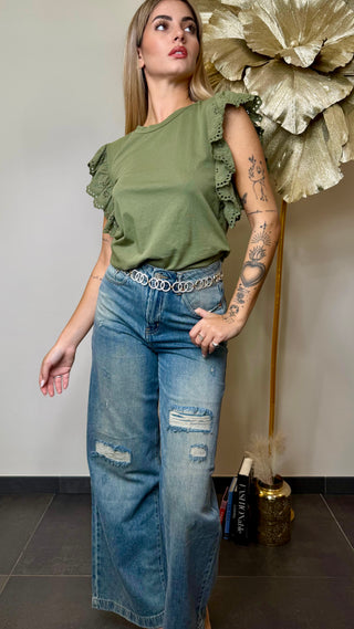 Jeans Strappi Palazzo