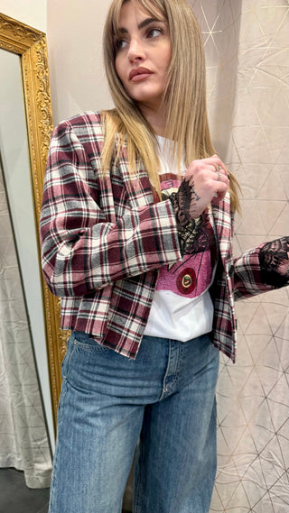 Blazer Crop Check Souvenir