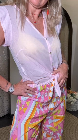 Camicia tensione in mussola nodo