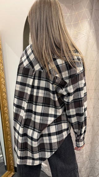 Camicia Check Bottoni Gioiello Tensione In