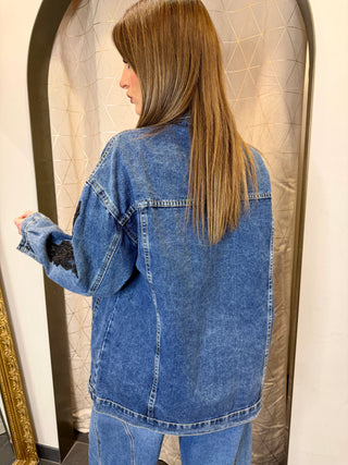 Giubbotto Denim Fiore Anna Rock