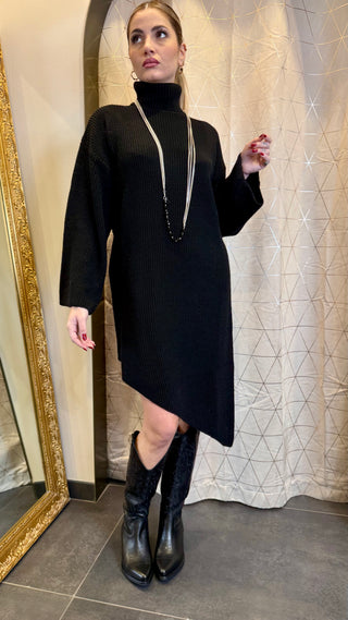 Abito Dolcevita In Maglia