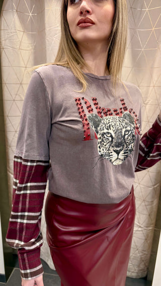 T-shirt Tiger Check