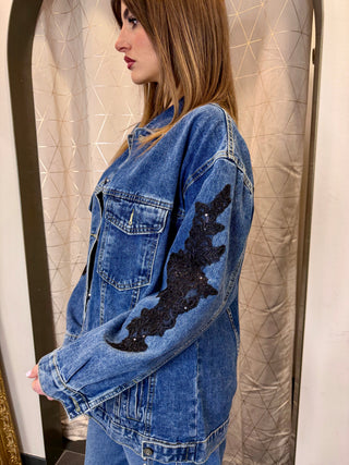 Giubbotto Denim Fiore Anna Rock