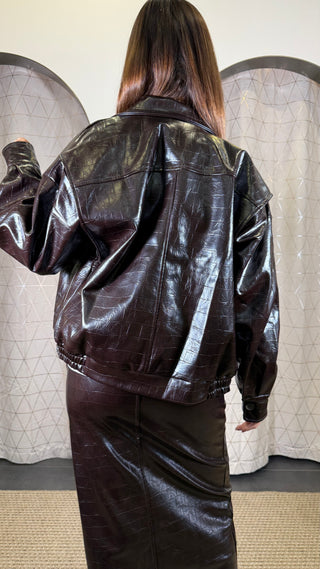 Bomber Pinker ecopelle