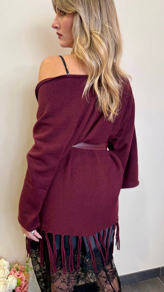 Cardigan Frange Kontatto