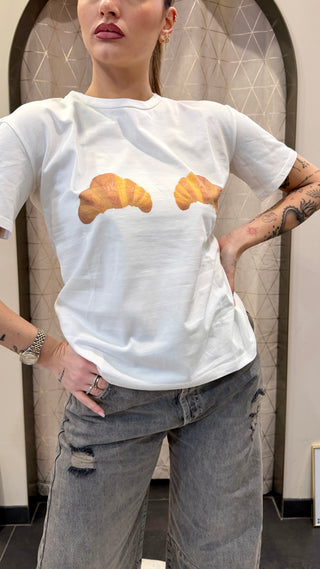 T-shirt Croissant Pinker