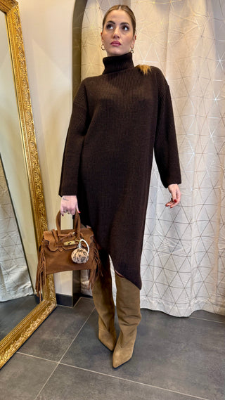 Abito Dolcevita In Maglia