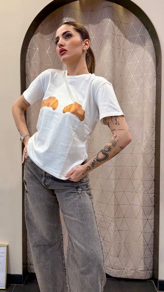 T-shirt Croissant Pinker
