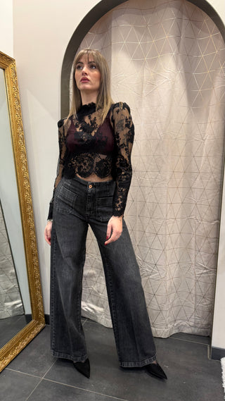 Camicia In Pizzo Tensione In