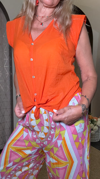 Camicia tensione in mussola nodo