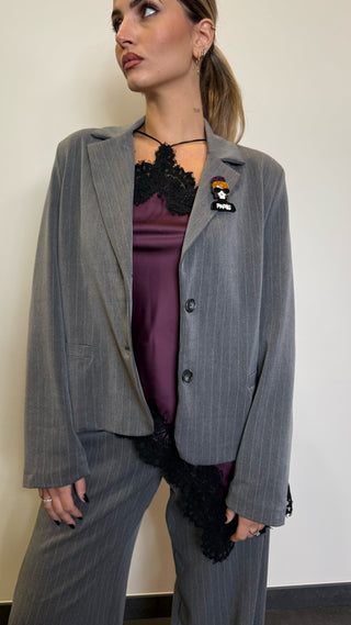 Blazer Gessato Spilla Philia Loft