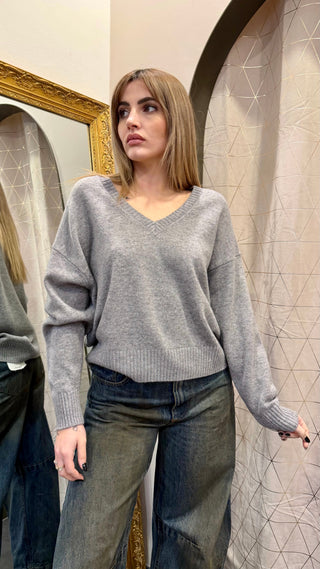 Maglia Scollo a V Souvenir Grey