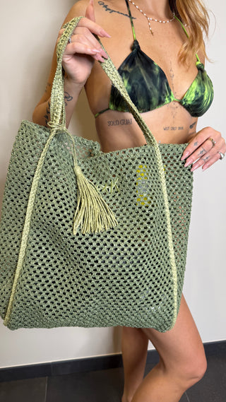 Borsa F**K in rafia da spiaggia