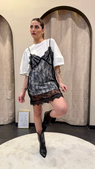 T-shirt/Abito Con Pizzo