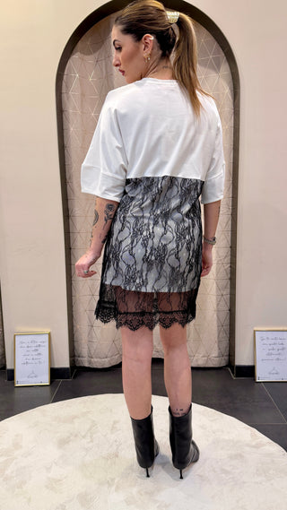T-shirt/Abito Con Pizzo