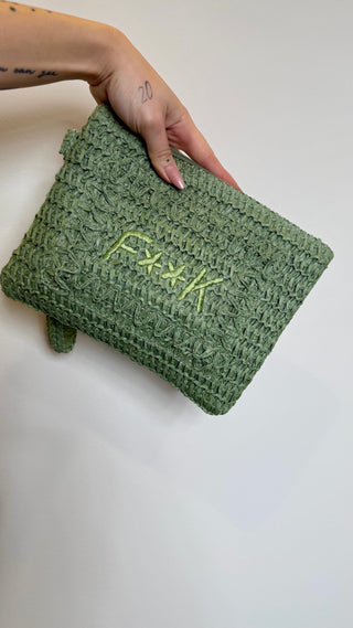 Pochette in Rafia F**K