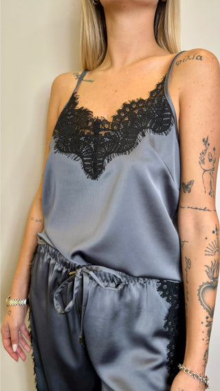 Top In Satin Pizzo Motel