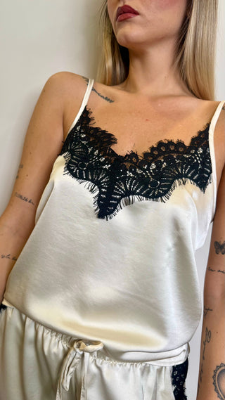 Top In Satin Pizzo Motel