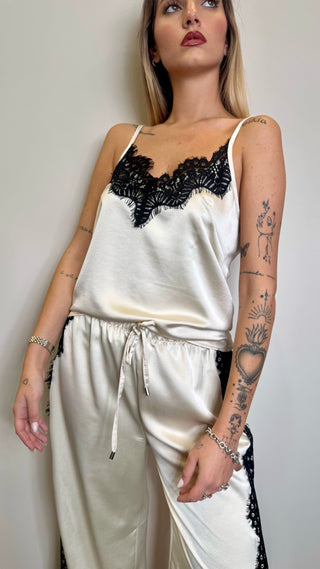 Top In Satin Pizzo Motel