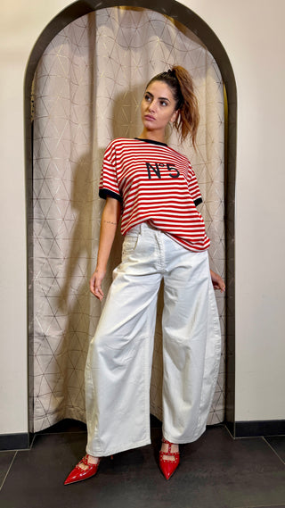 Panta Over White Tensione In