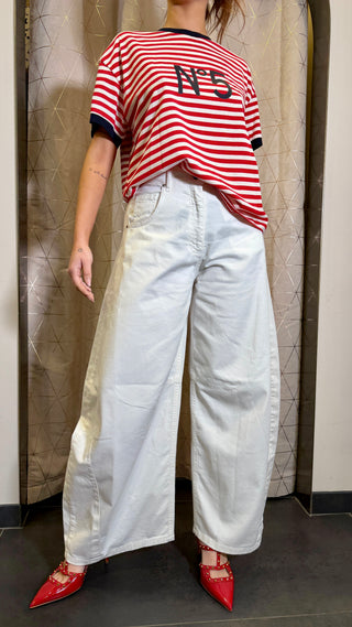 Panta Over White Tensione In