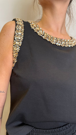 Canotta Strass Tensione In