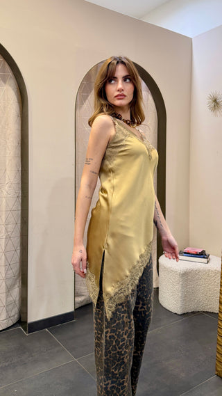 Top Satin Asimmetrico Tensione In