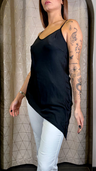 Top Satin Asimmetrico Tensione In