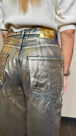 Jeans Spalmato Oro Myem