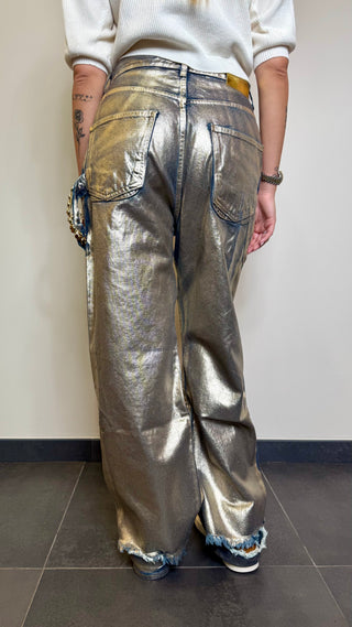 Jeans Spalmato Oro Myem