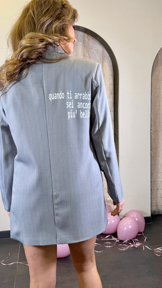 Blazer Gessato Spille Luce