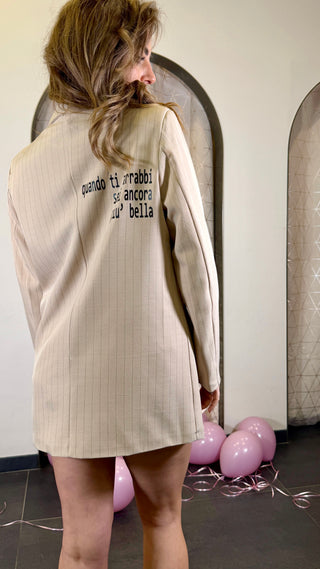 Blazer Gessato Spille Luce