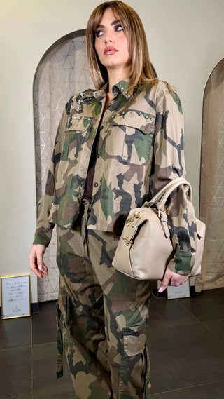 Giacca Camouflage Strass Two Way